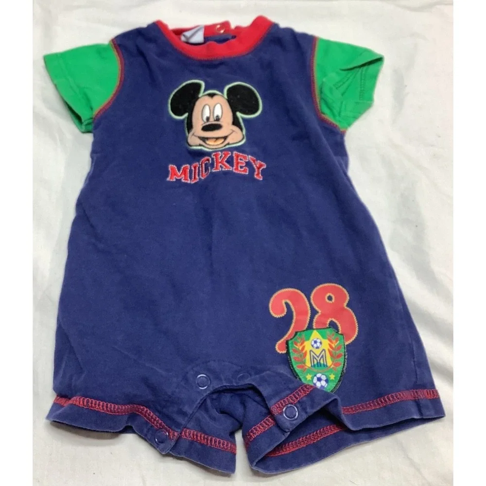 Vintage 90s Disney Babies Mickey Mouse Romper Multicolor boys 3-6 months